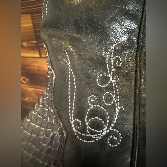 J B Dillon black python boots. Handcrafted size 6 - Picture 2 of 11